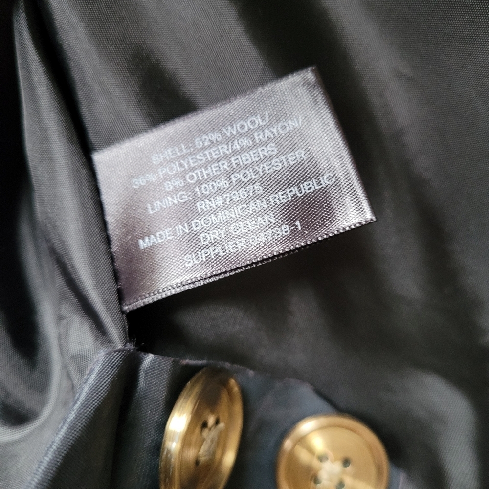 LIZ CLAIBORNE Elegant Black Double-Breasted Women's Coat - Picture 5 of 16